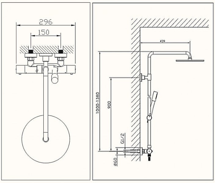 Design shower column thermostat 4011 BASIC
