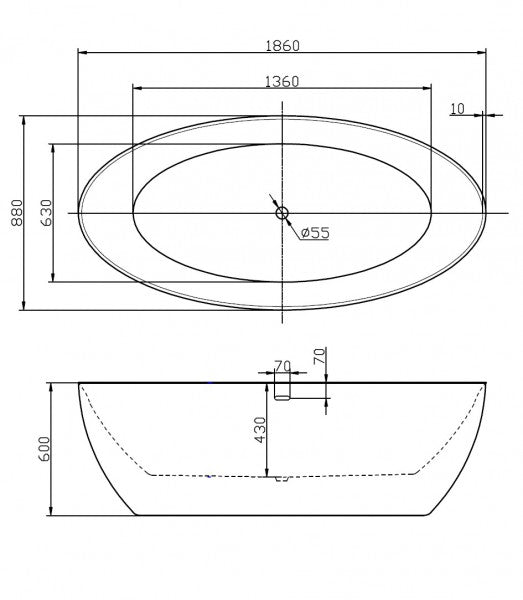 Freestanding bathtub TERRA