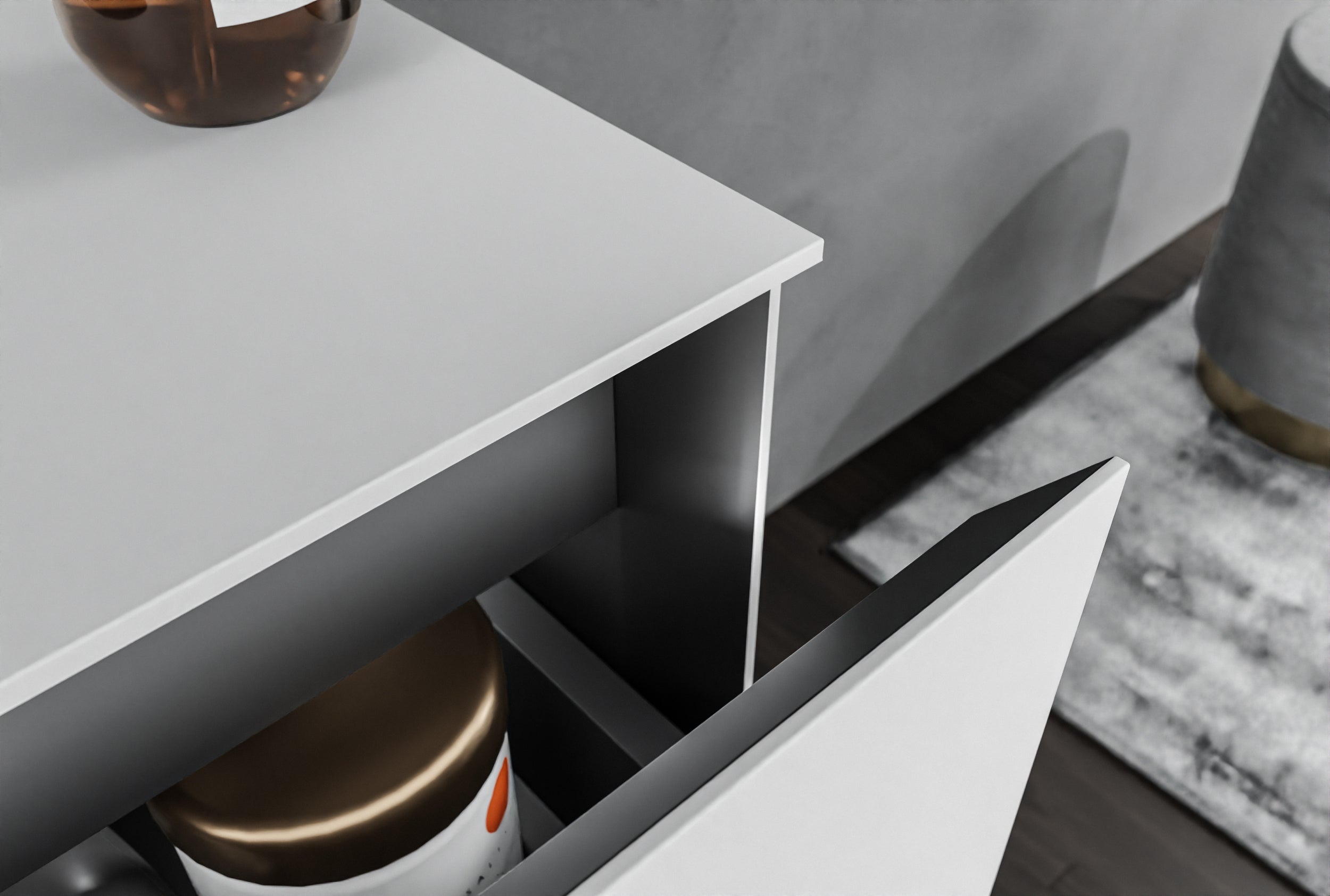 Vanity unit ARCTIC 1200 White Softtouch for countertop washbasin