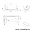 Freestanding space-saving bathtub NORA CORNER