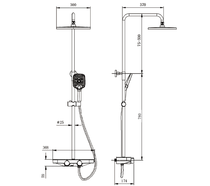 Shower system thermostat BS371