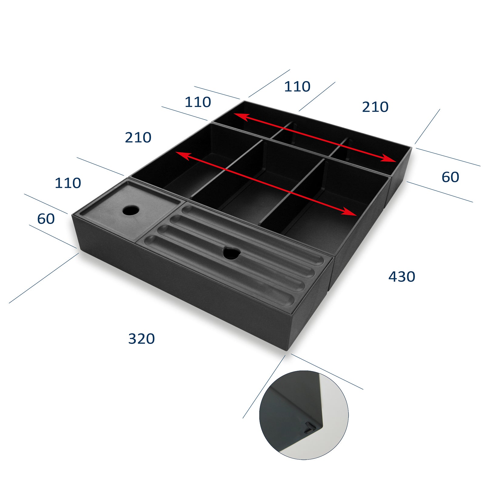 Drawer insert cosmetics insert COMBI