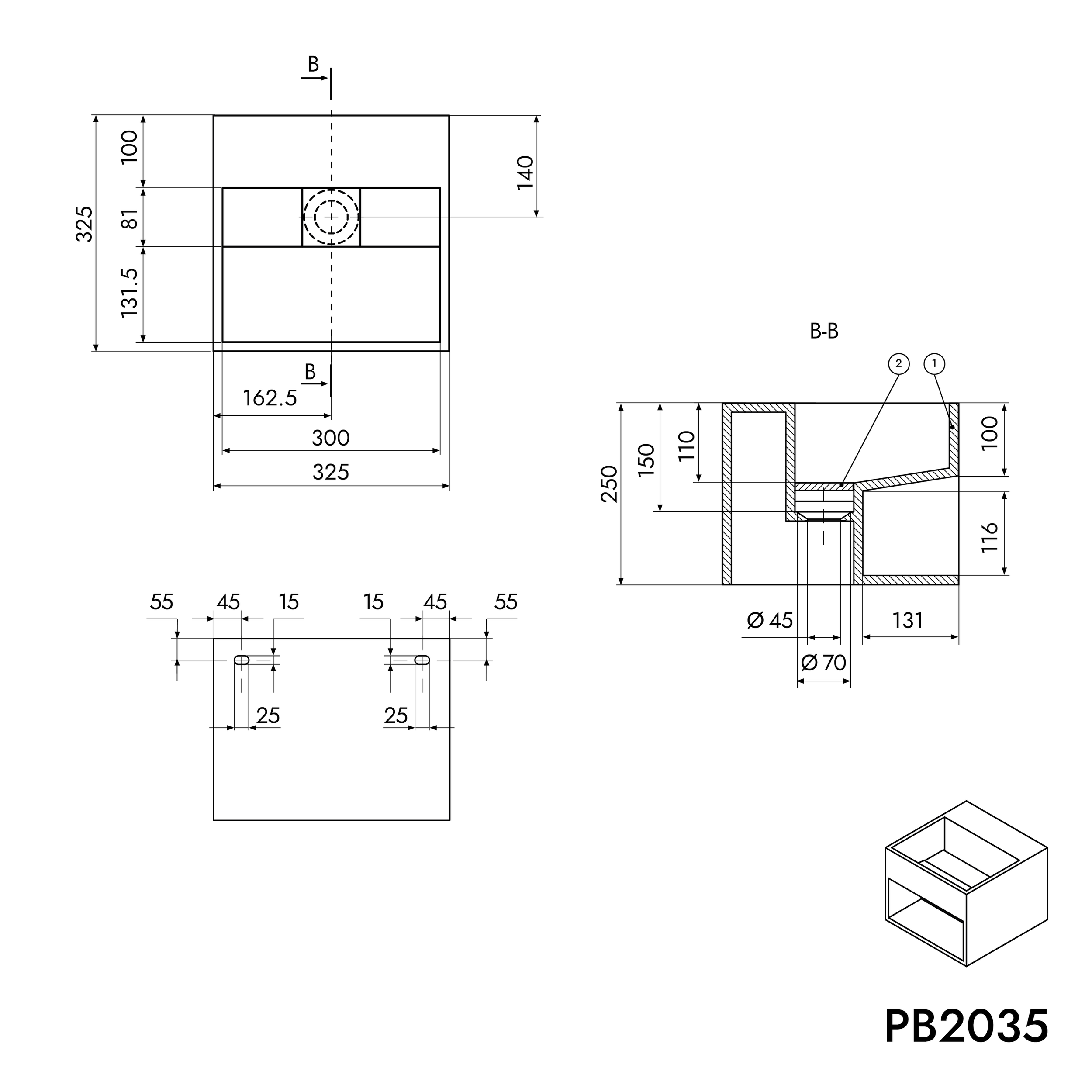 Wall washbasin PB2035