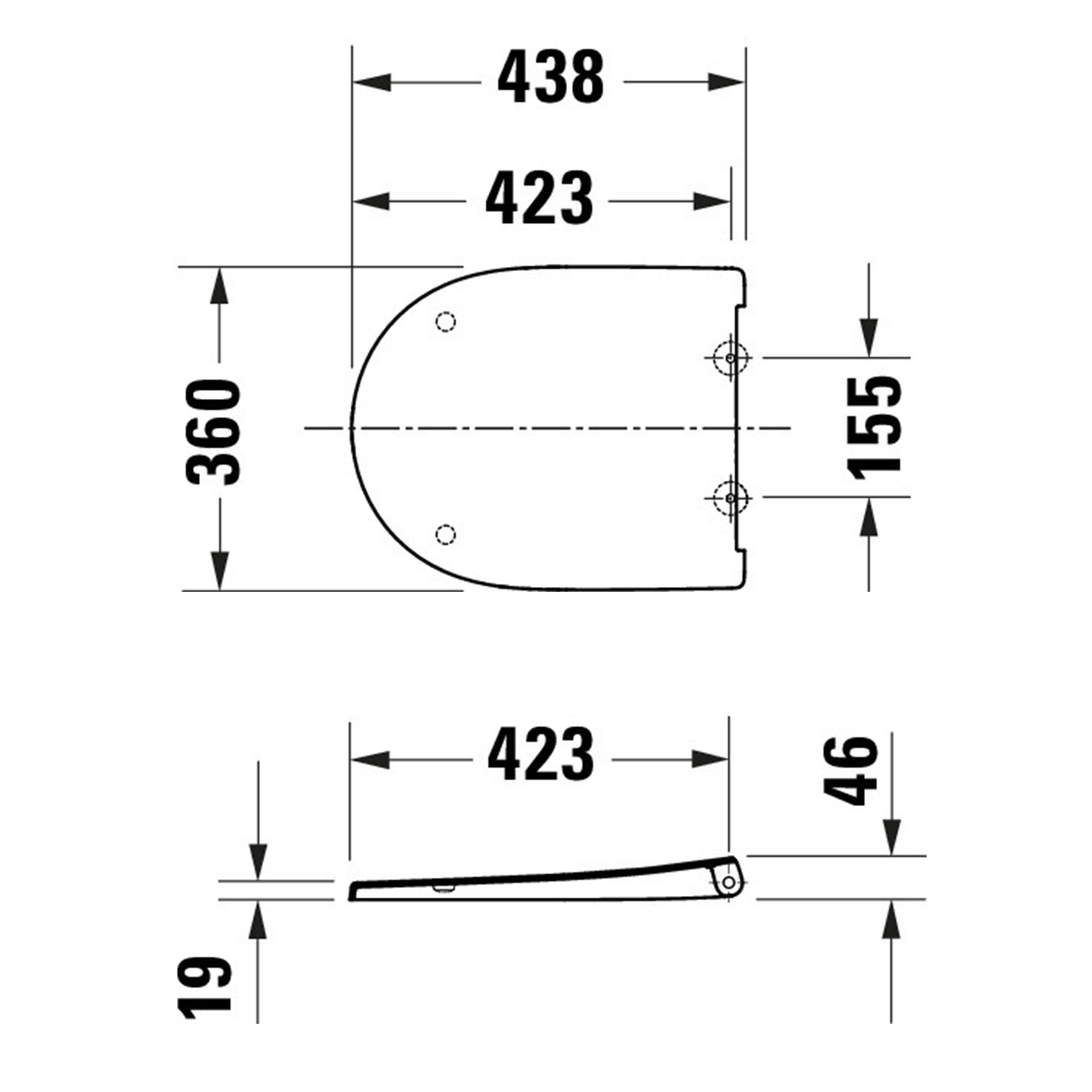 Duravit Univavo universal toilet seat with soft-close, oval