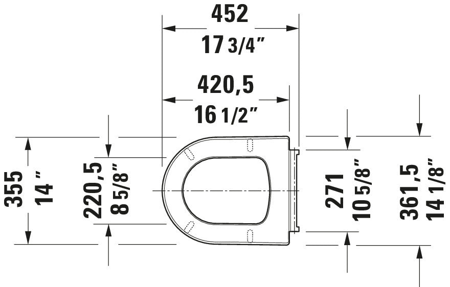 Duravit Universal WC Seat with Soft-Close mechanism for ME by Starck