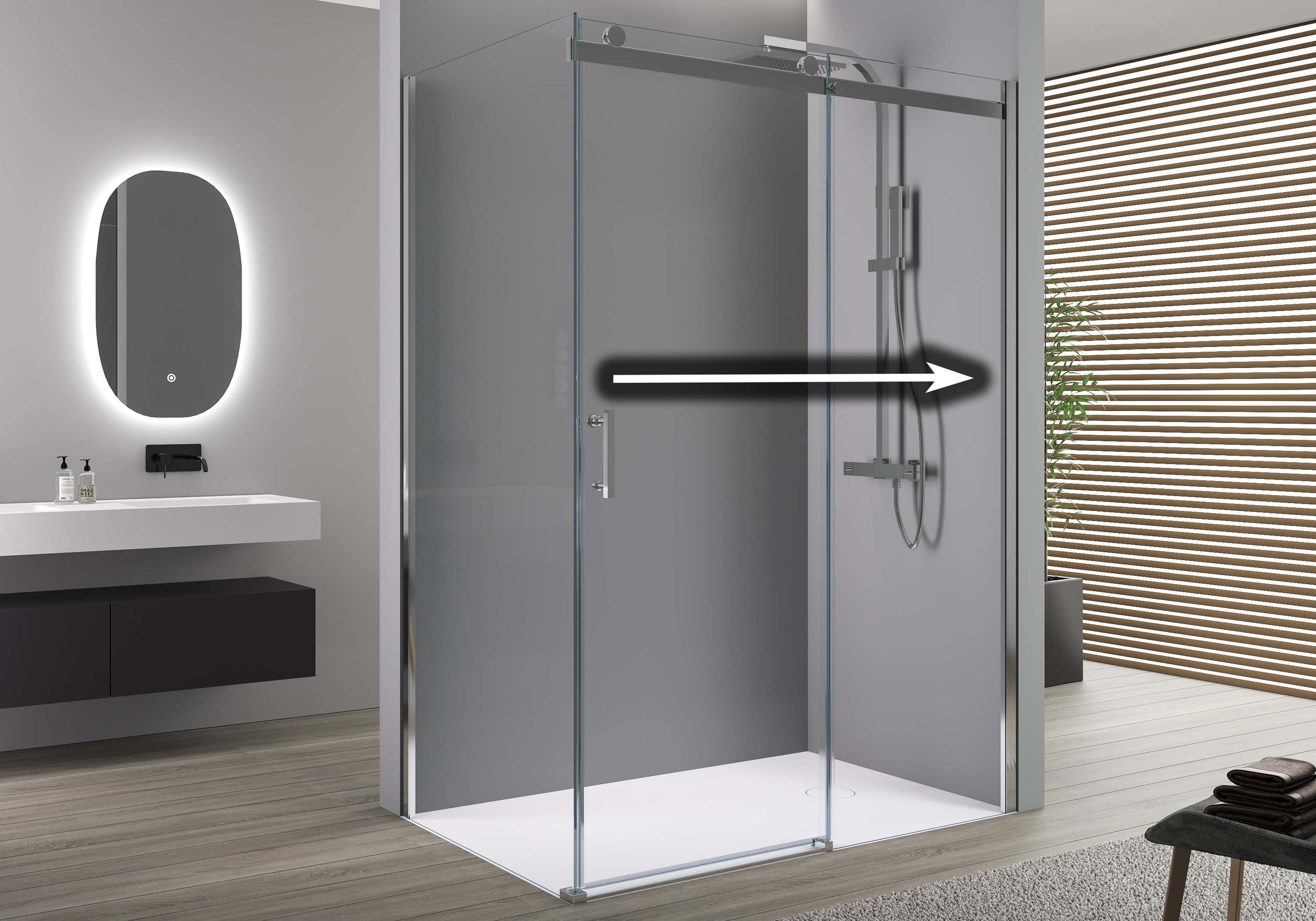 Shower enclosure with sliding door EX806