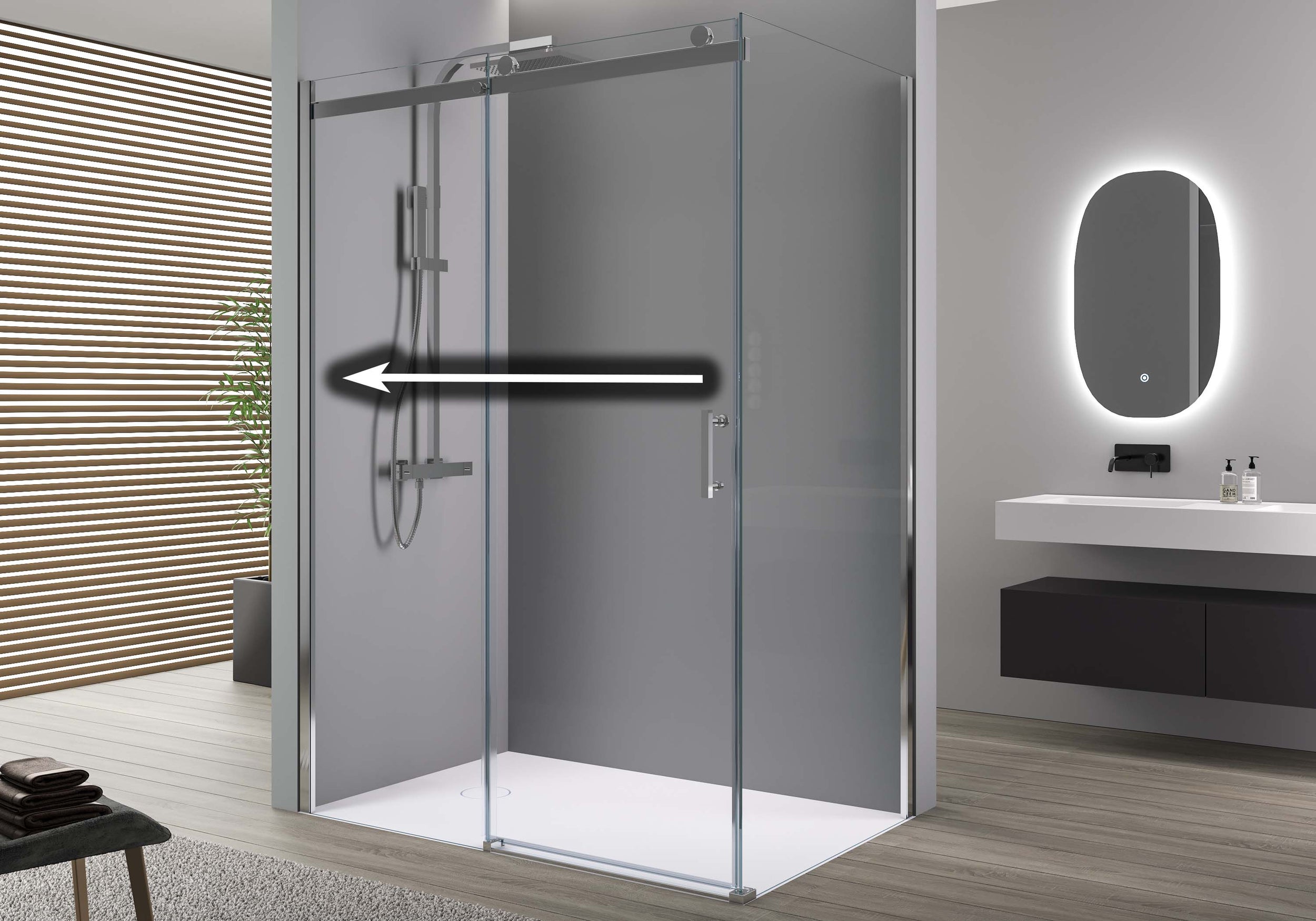 Shower enclosure with sliding door EX806