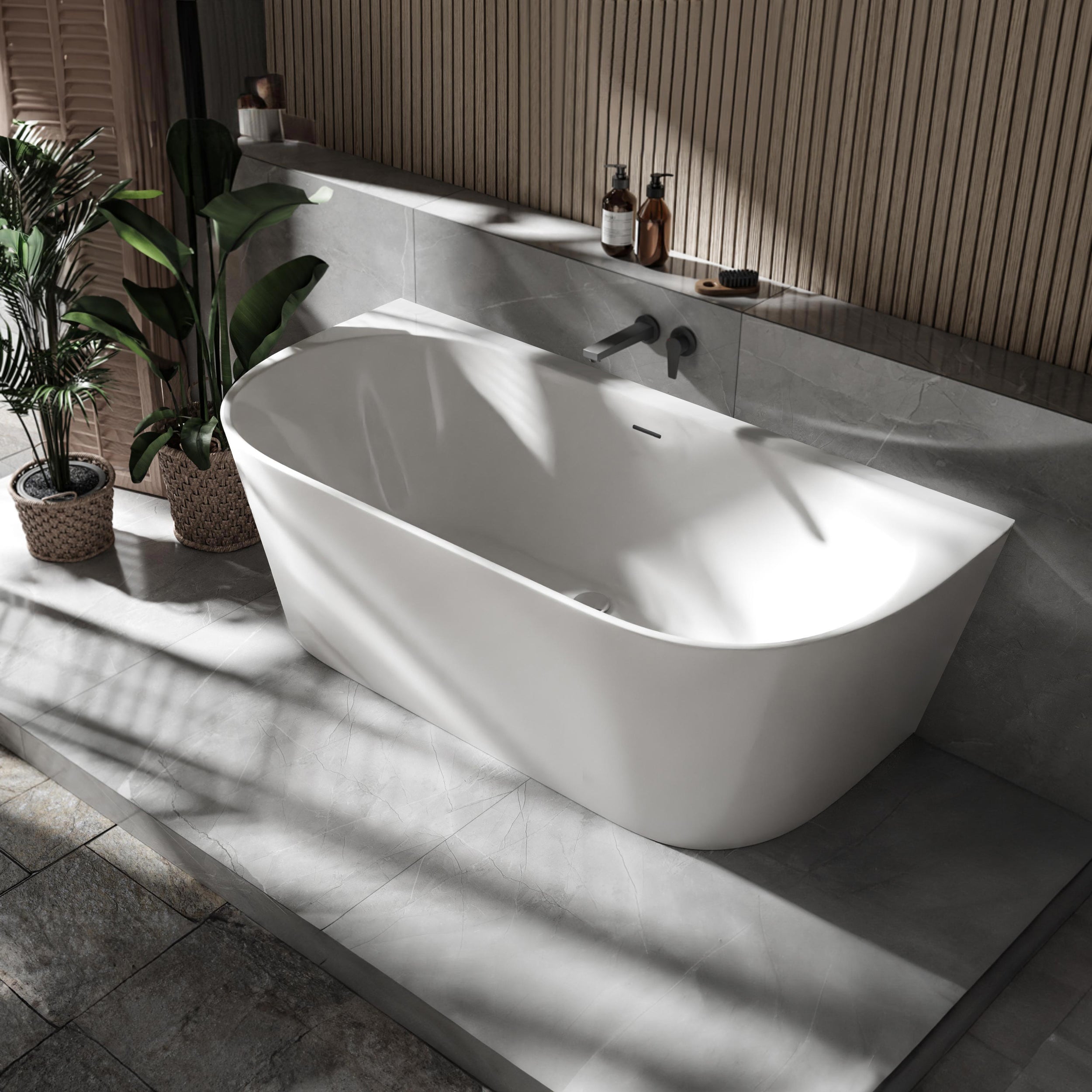 Free-standing space-saving bathtub NORA