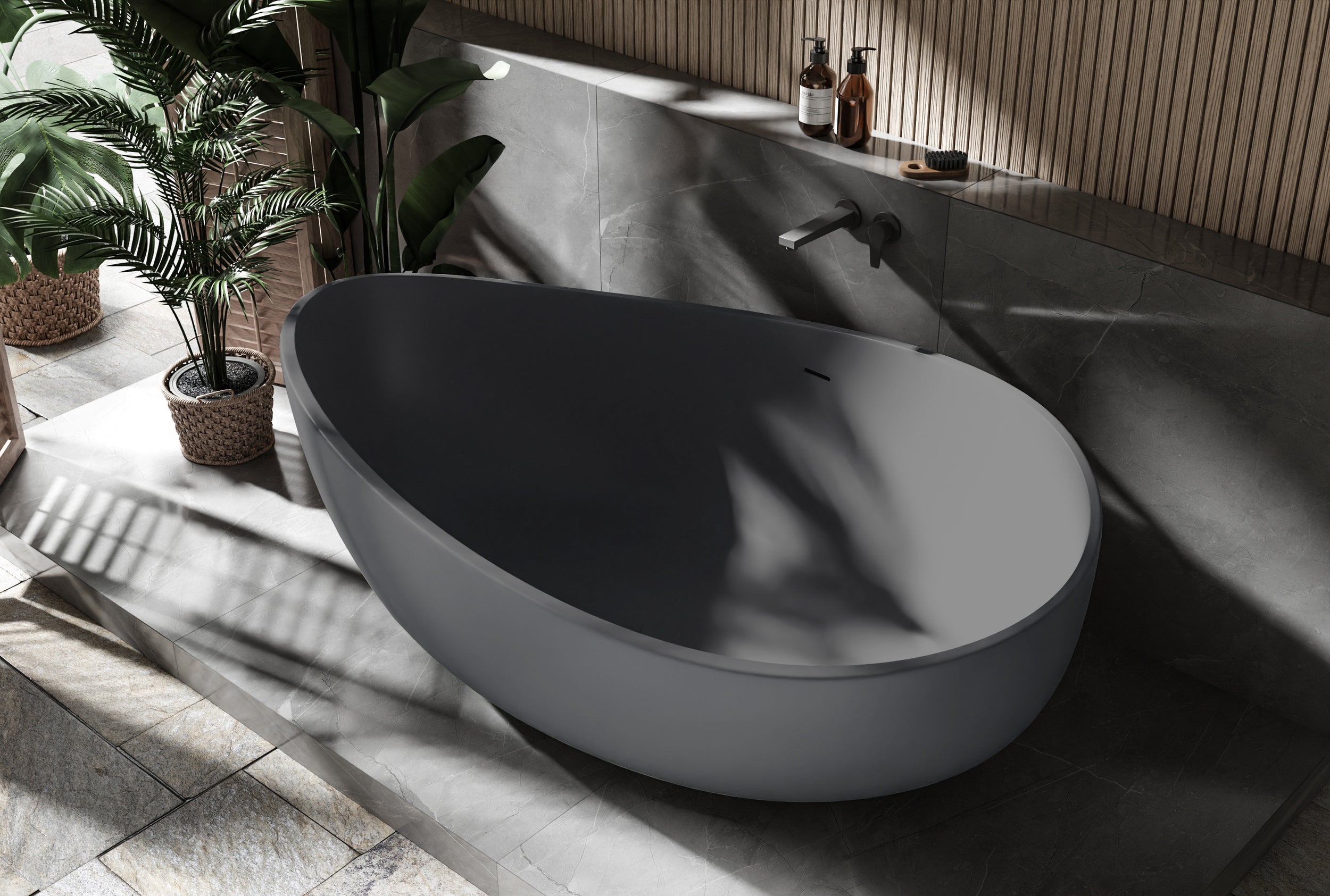 Freestanding bathtub WAVE STONE