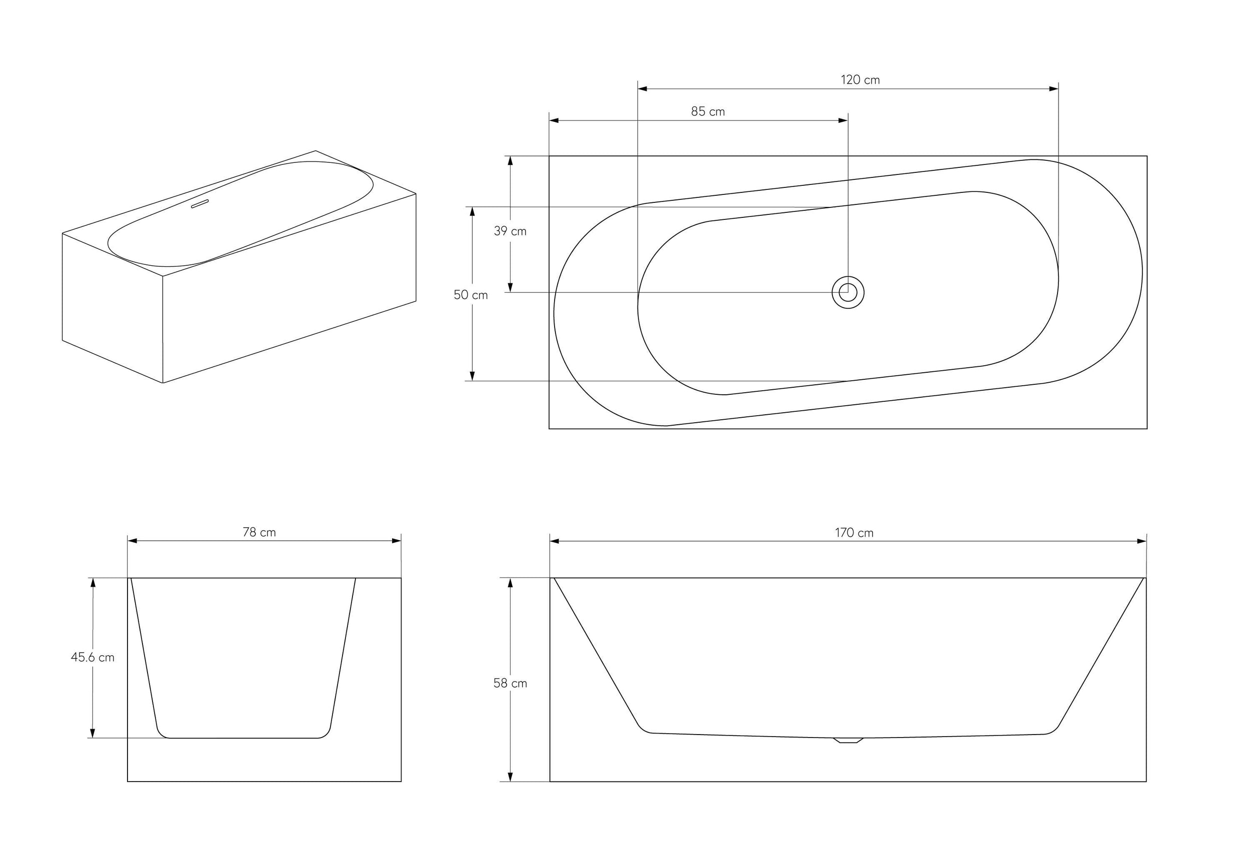Freestanding bathtub ONDA