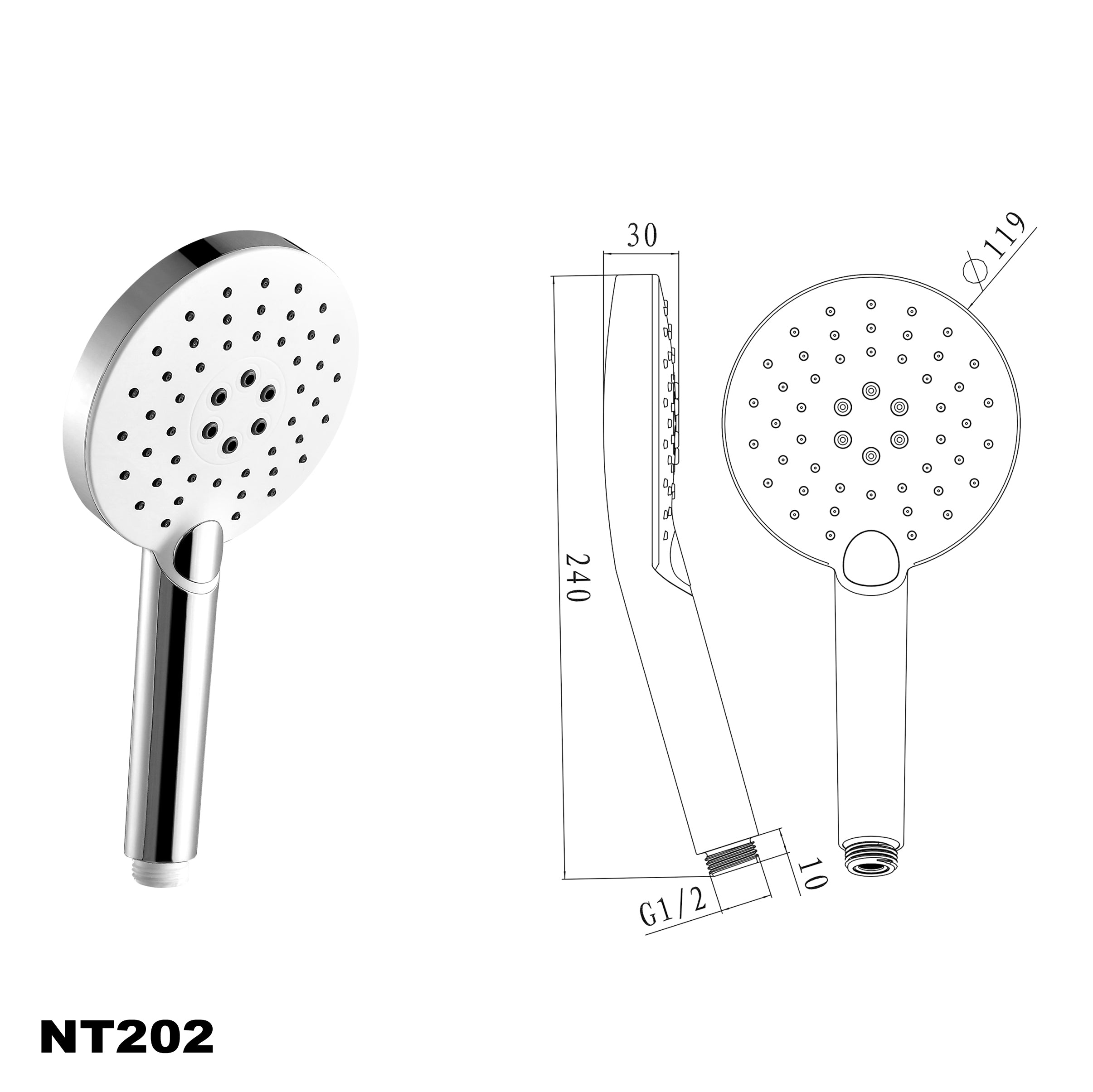 Shower set shower rail NT127B with integrated wall connection elbow