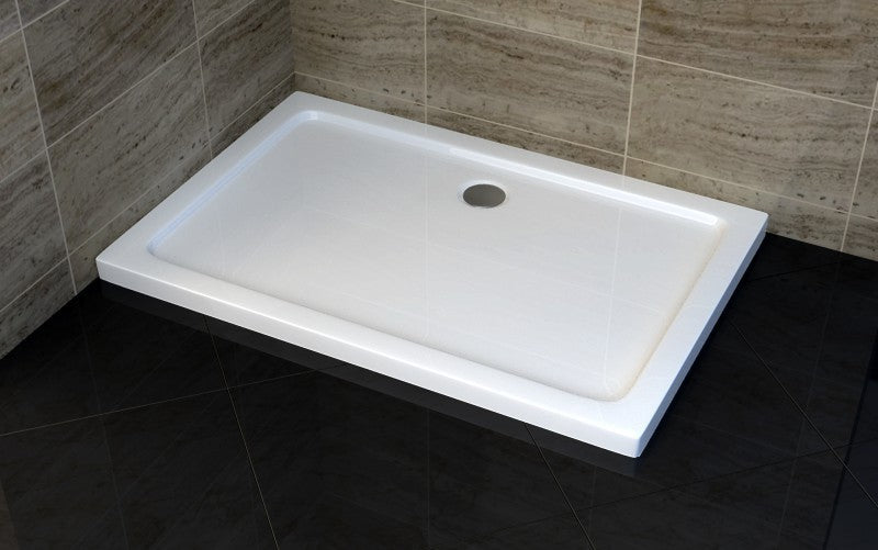 Shower tray 140 x 90 cm - rectangle design - with waste fittings