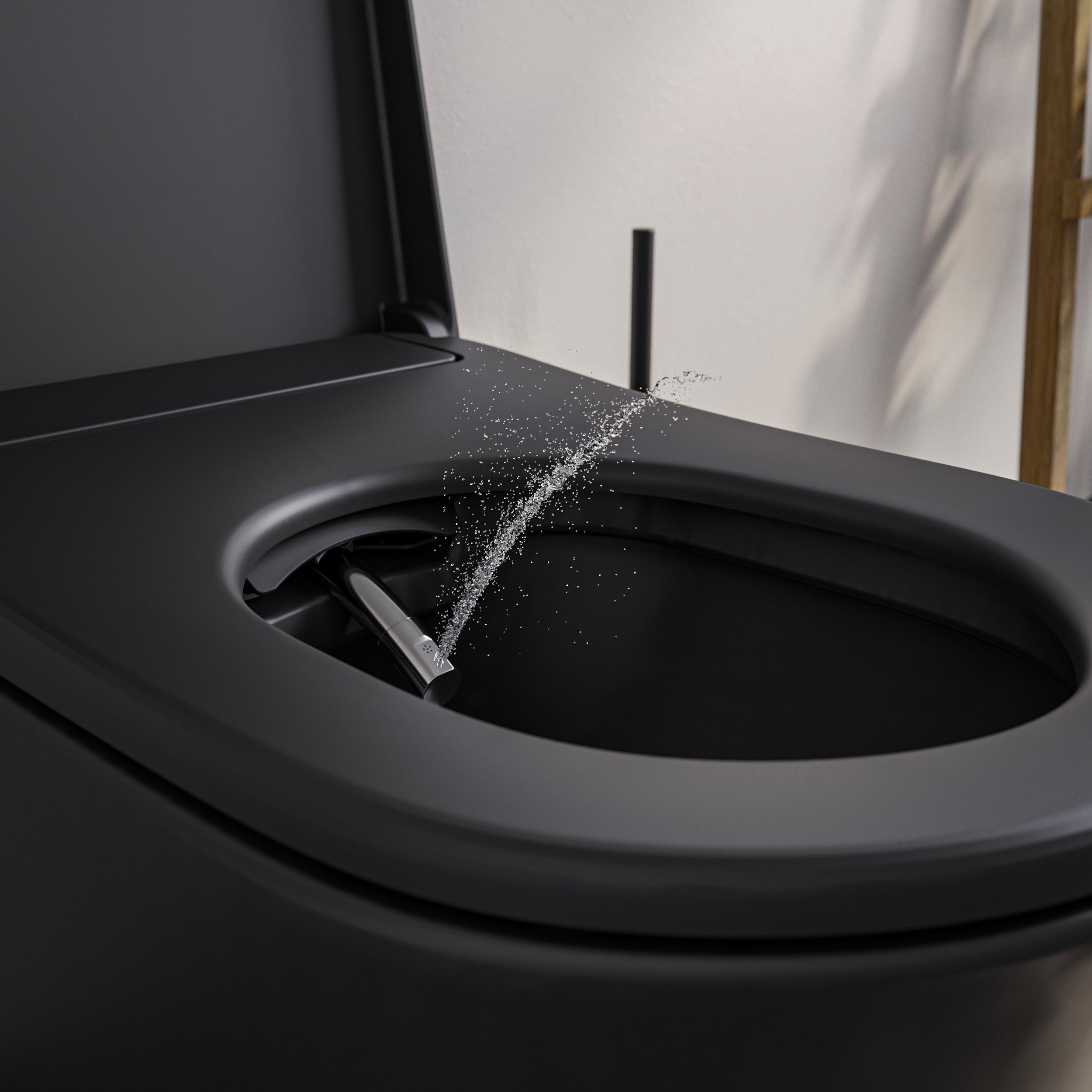 PREMIUM 1102 black matt shower toilet