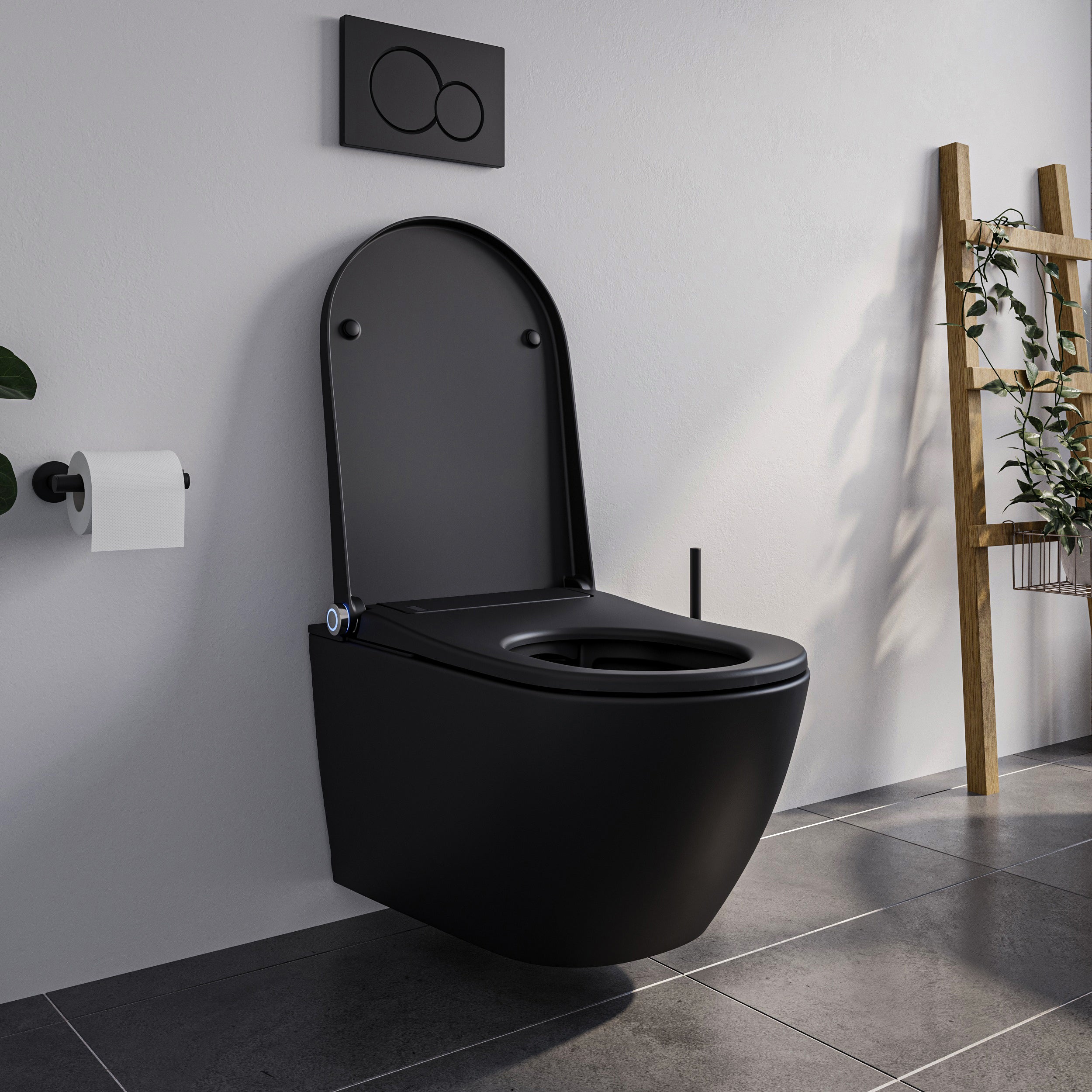 PREMIUM 1102 black matt shower toilet