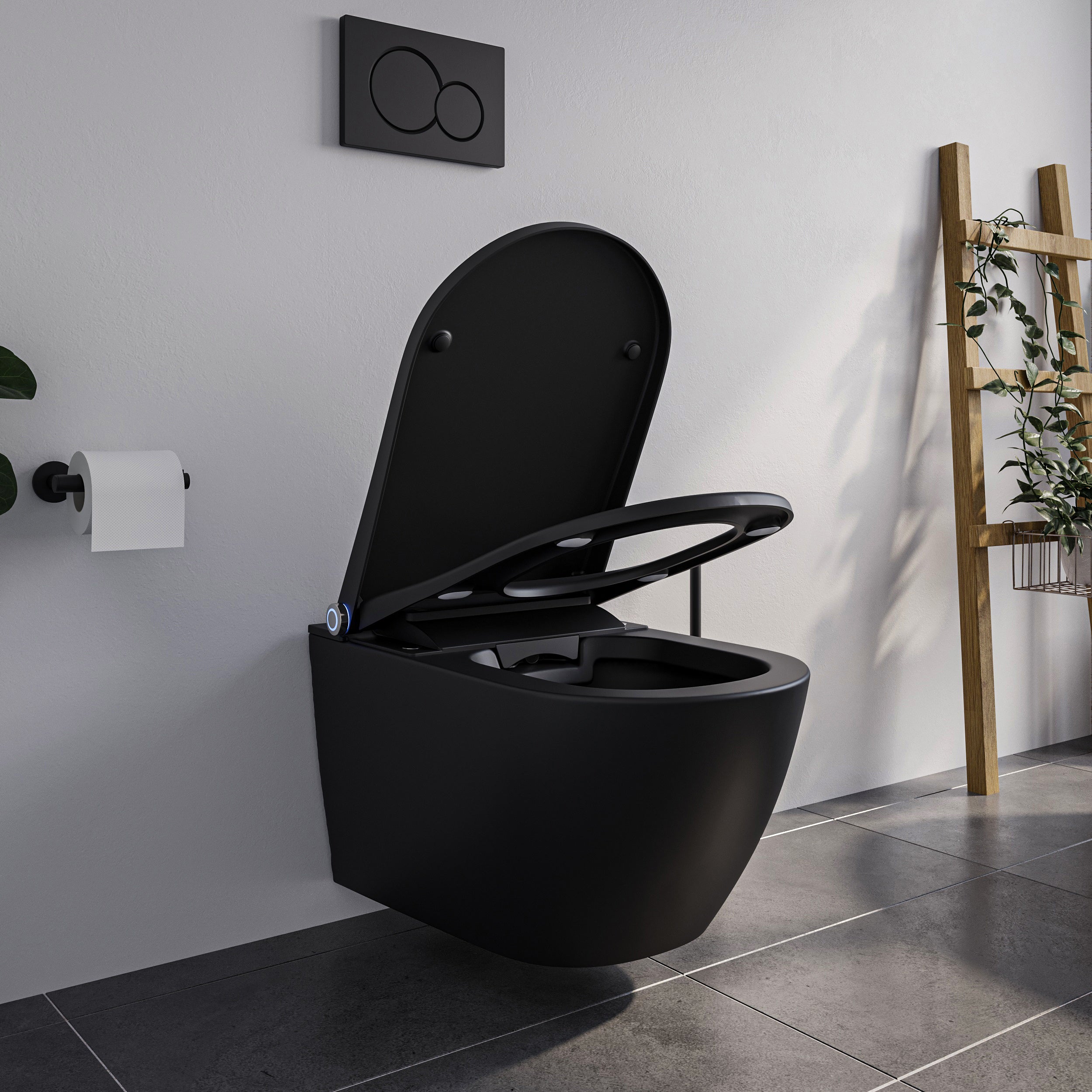 PREMIUM 1102 black matt shower toilet