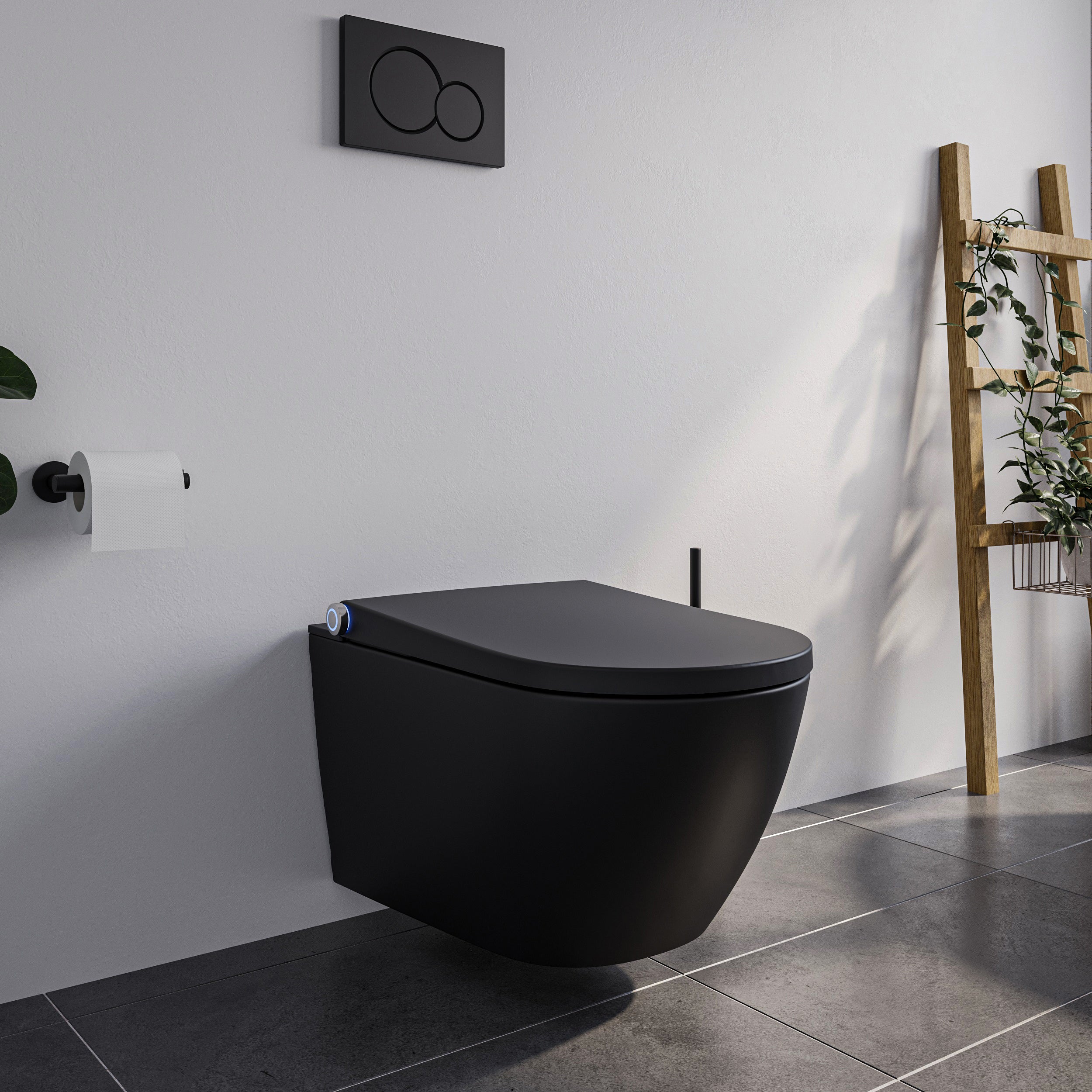PREMIUM 1102 black matt shower toilet