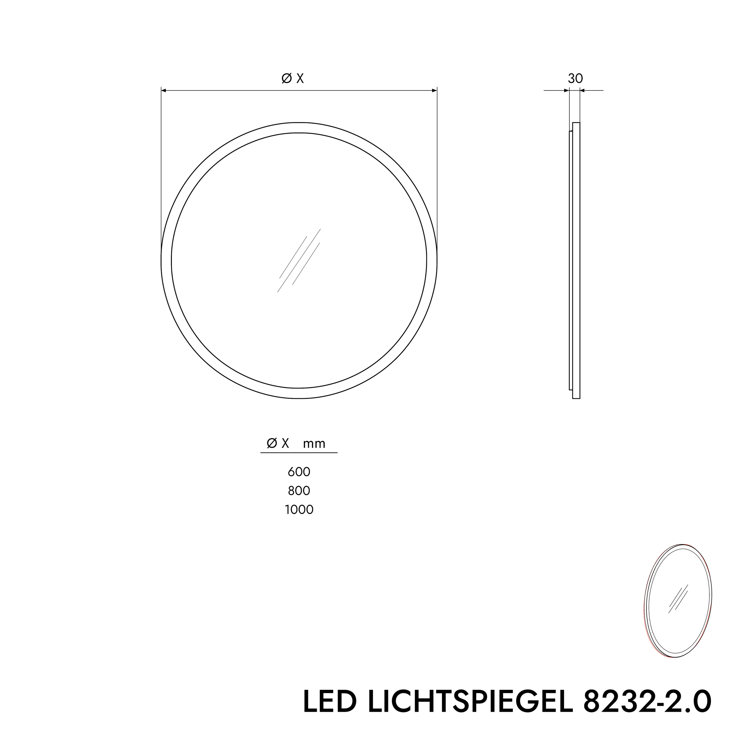LED light mirror 8232-2.0 round