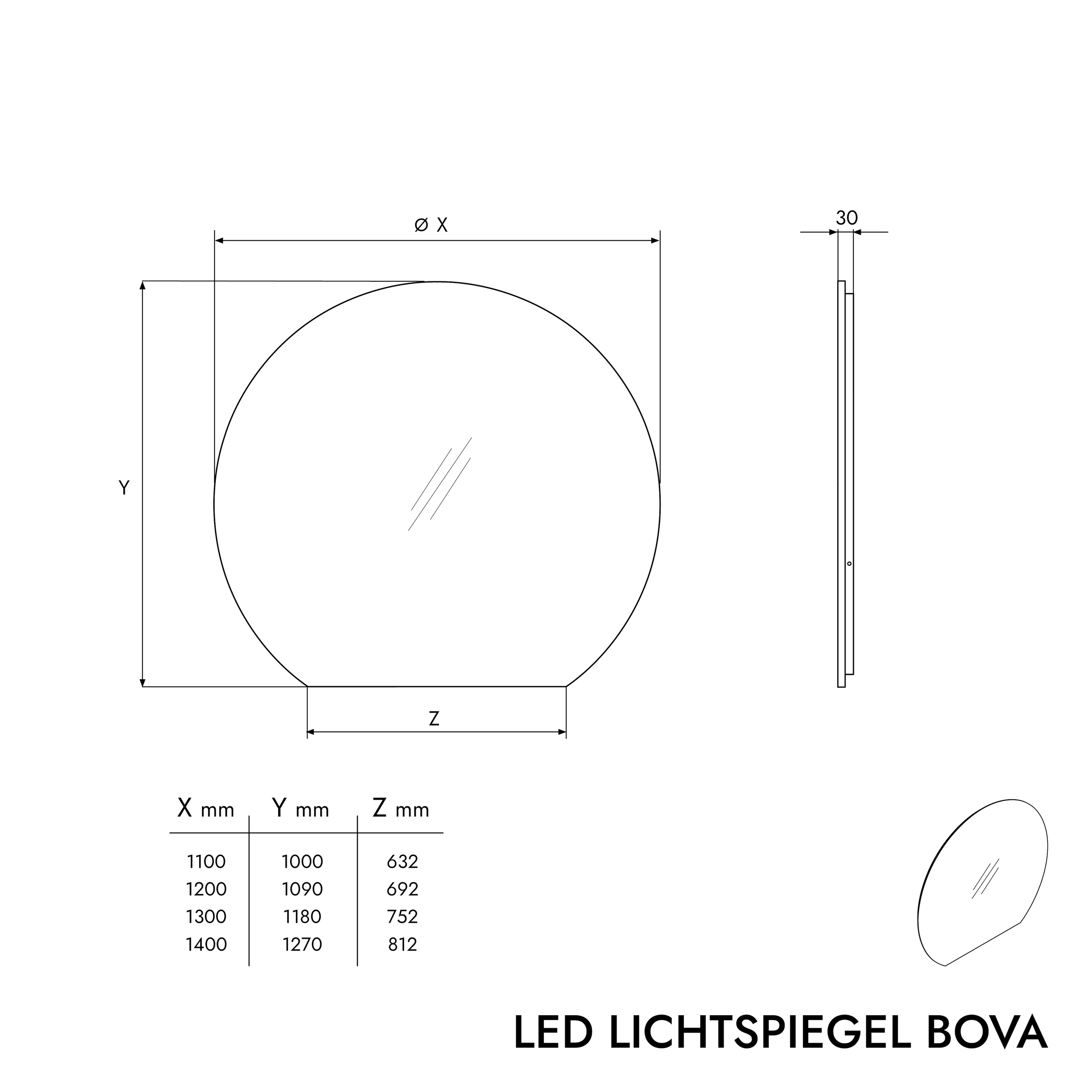 LED light mirror BOVA 2.0
