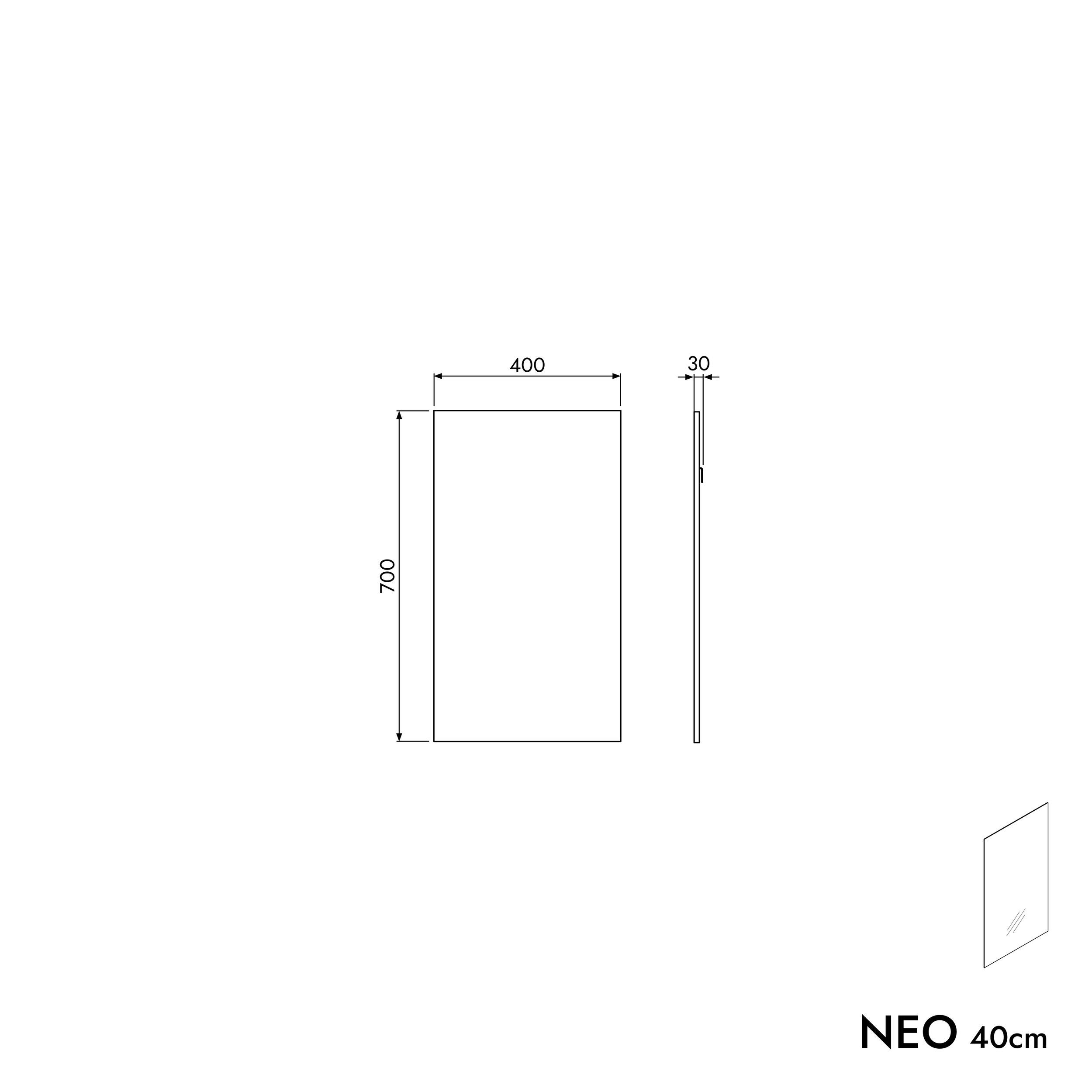 Guest toilet bathroom furniture set TIM 40 cm with washbasin