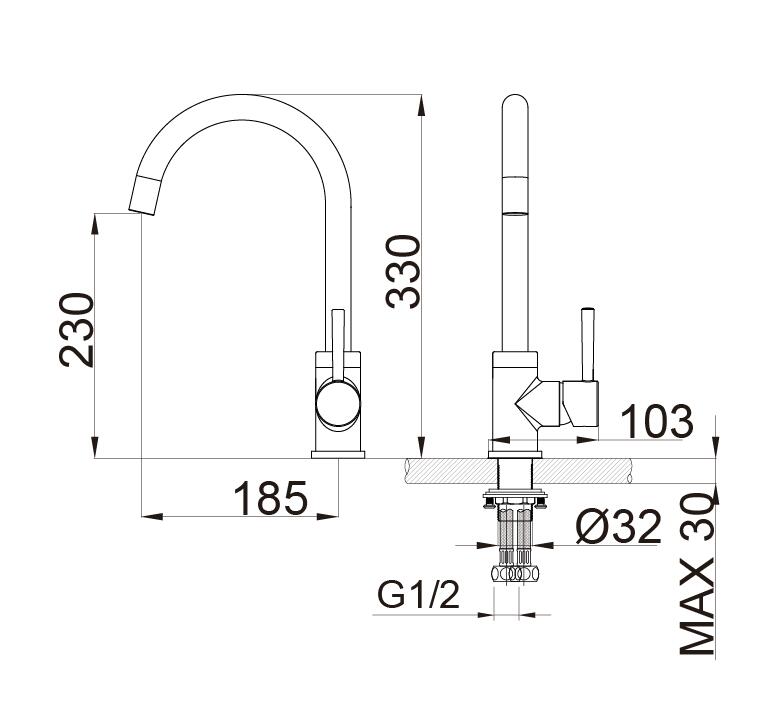 High-quality washbasin faucet 1434C-33