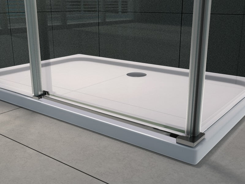 Shower tray 140 x 90 cm - rectangle design - with waste fittings
