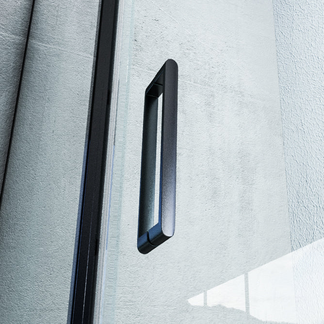 Corner shower enclosure EX416S Black - NANO coating - tempered glass -  90 x 90 x 195 cm