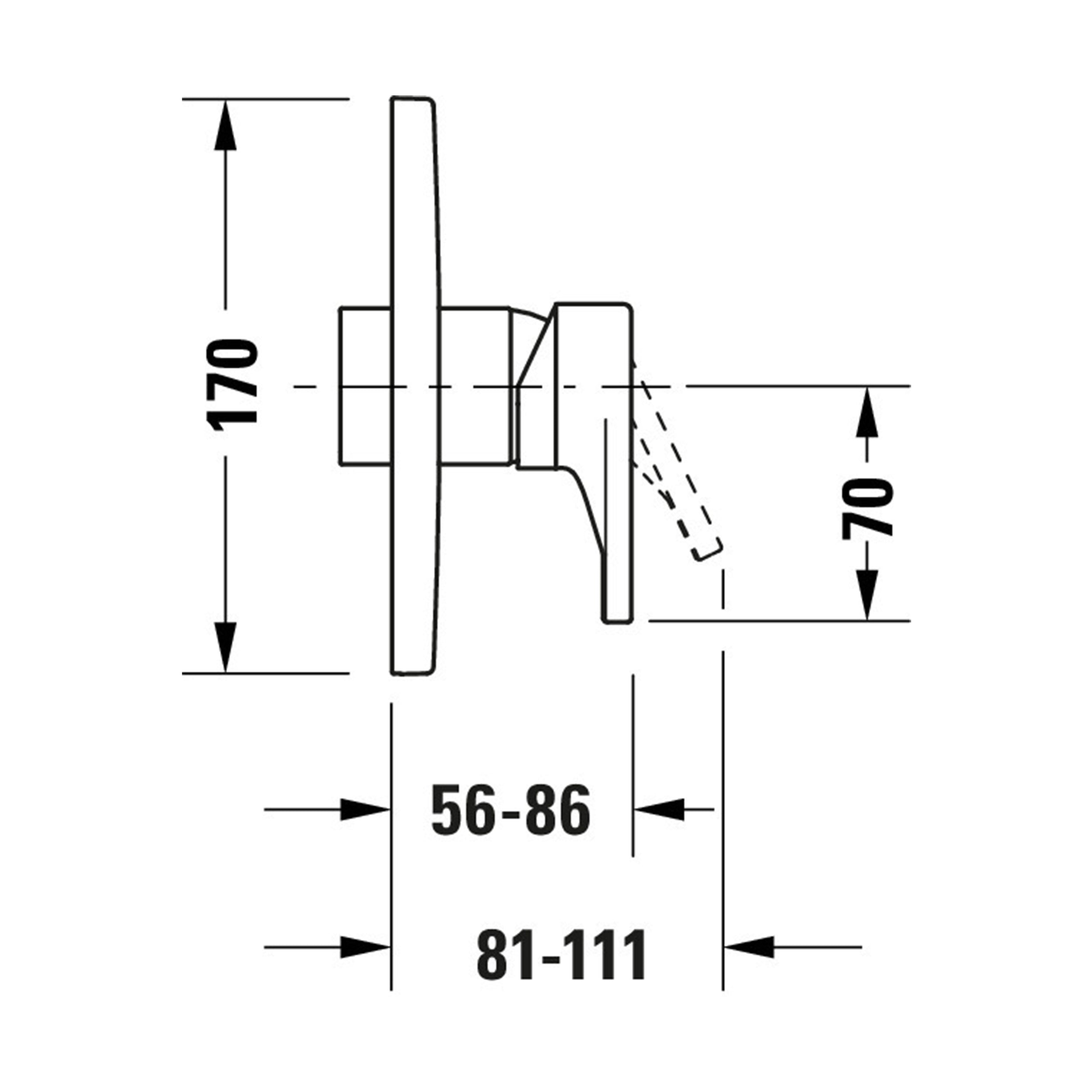 Duravit Tulum concealed shower mixer with shower head