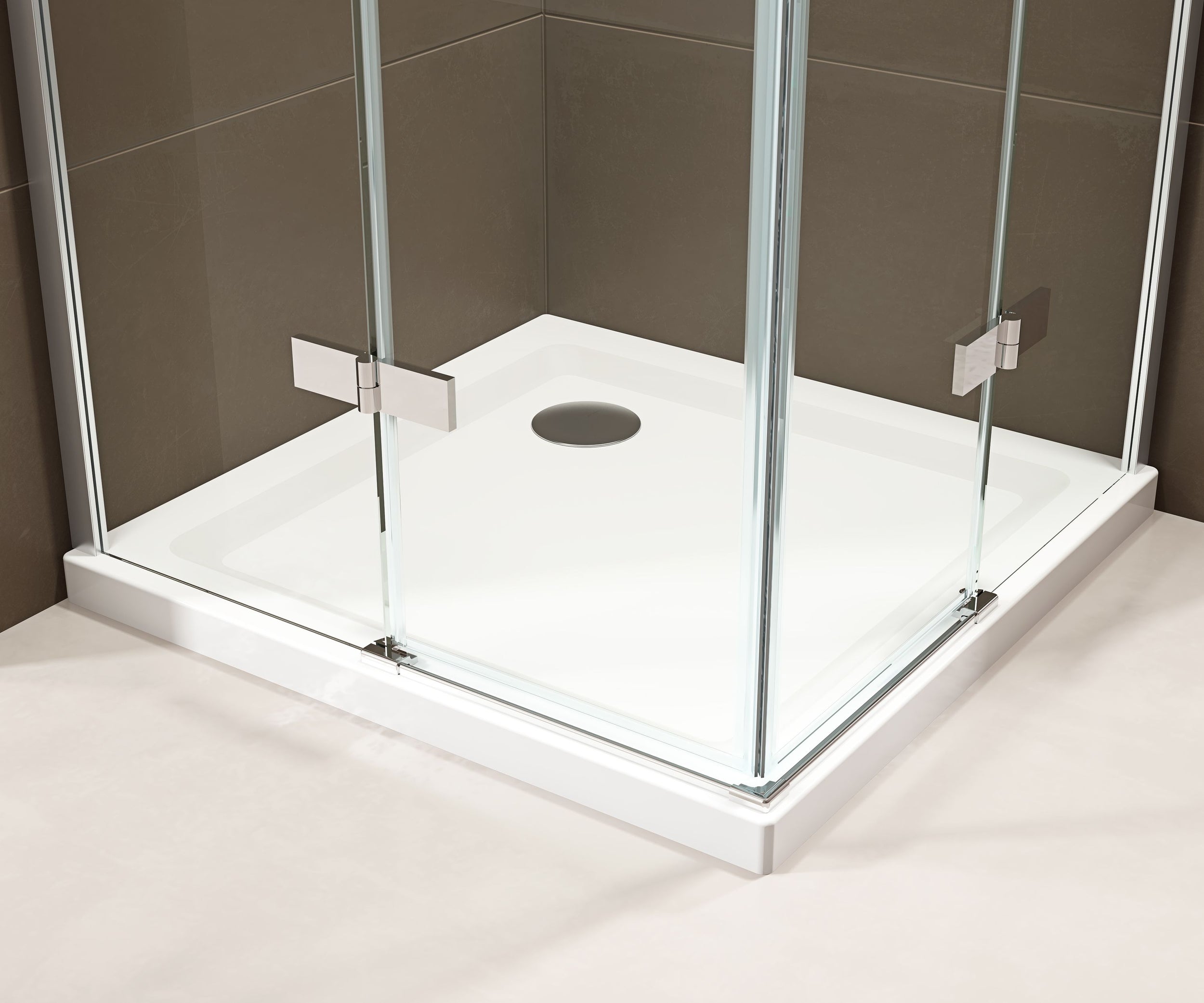 Corner shower with revolving doors, corner entry EX809
