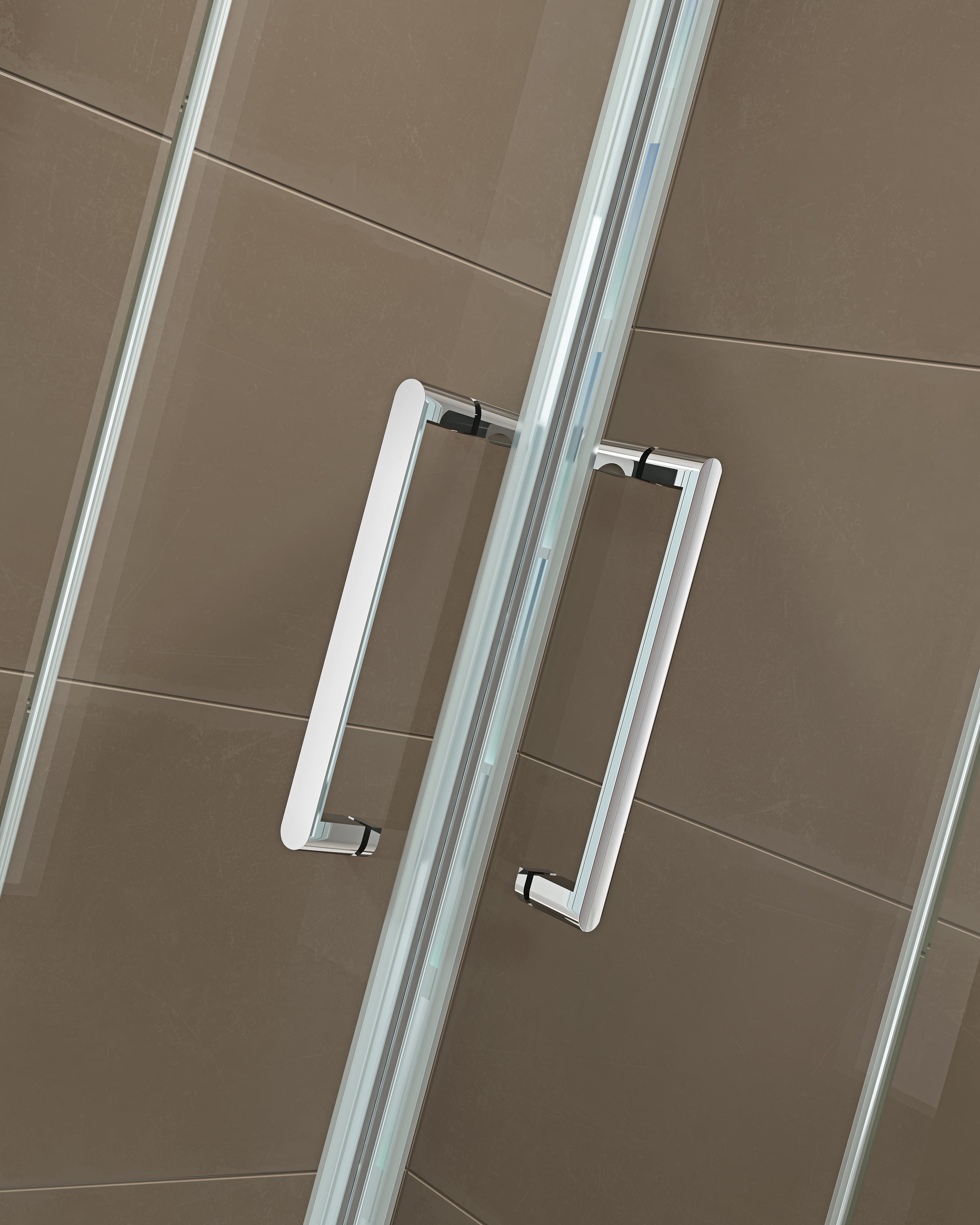 Corner shower with revolving doors, corner entry EX809