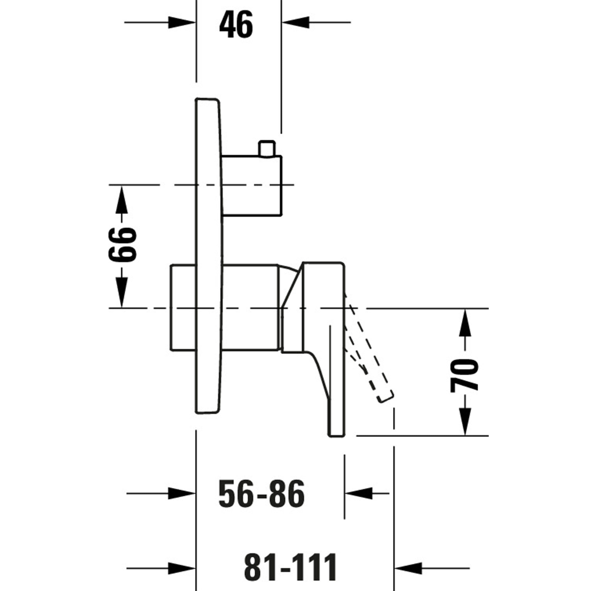 Duravit Tulum concealed shower mixer