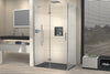 Corner shower with pivot door on fixed panel NT403