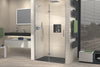 Niche shower with revolving door on fixed panel NT403 - 8 mm nano clear glass - door hinge LEFT - width selectable