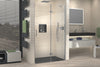 Niche shower with hinged door on fixed panel NT403