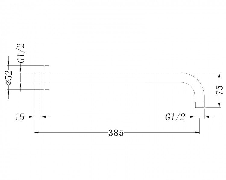 Wall mounted shower arm 2602