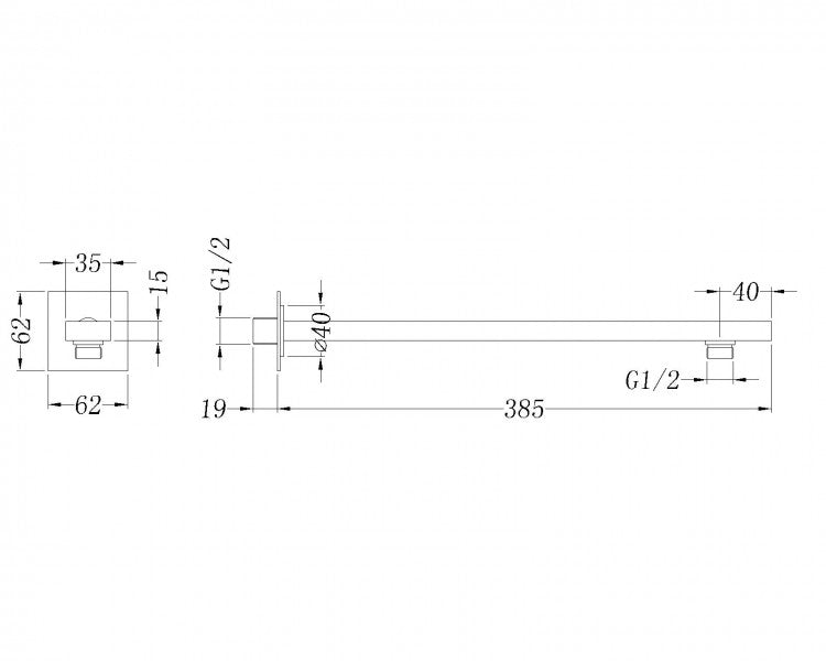 Wall mounted shower arm 2601