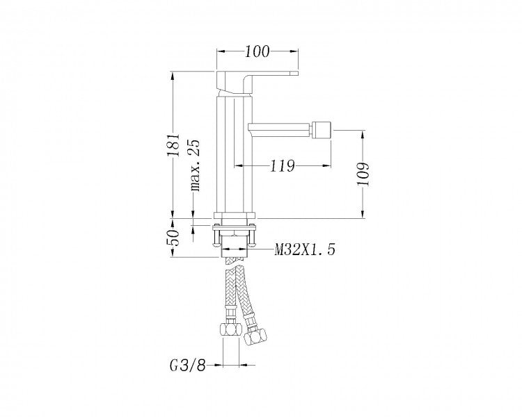 Bidet mixer tap 1238C