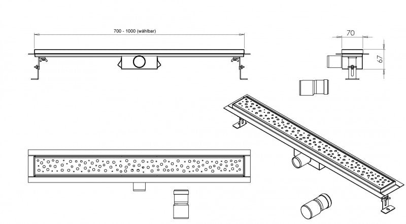 Stainless steel shower channel G014