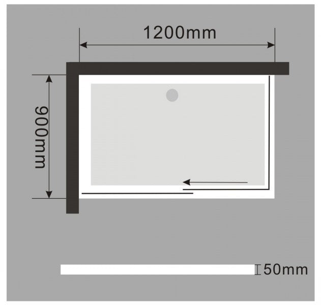 Shower tray rectangular acrylic