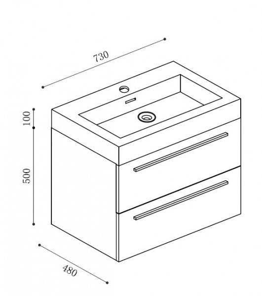 Bathroom furniture set T730 whitewashed oak