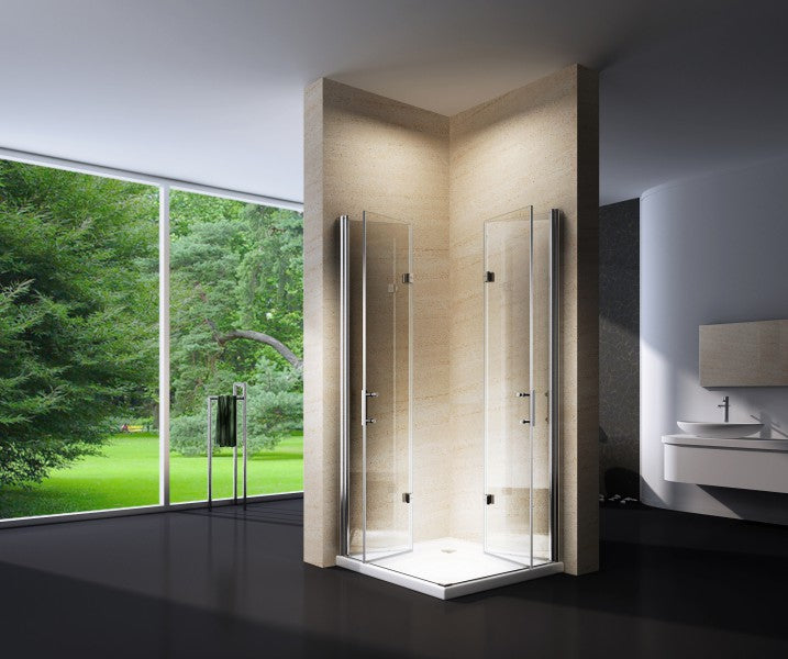 Corner shower enclosure  EX213 -  NANO safety glass - 90 x 90 x 195cm - without shower tray
