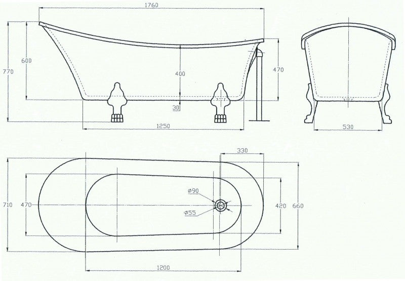 Freestanding bathtub PARIS