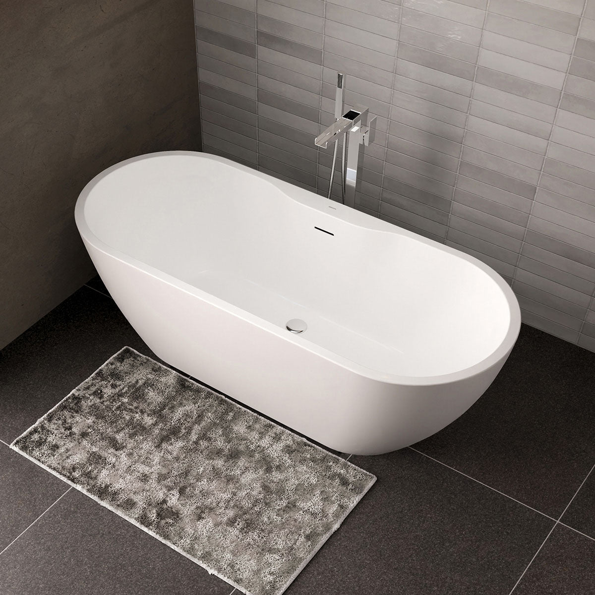 Freestanding Bathtub ROMA PLUS 2.0 Acrylic Matte White