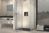 Corner shower with pivot door on fixed panel NT403