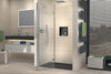 Niche shower with hinged door on fixed panel NT403