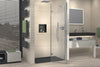 Niche shower with hinged door on fixed panel NT403