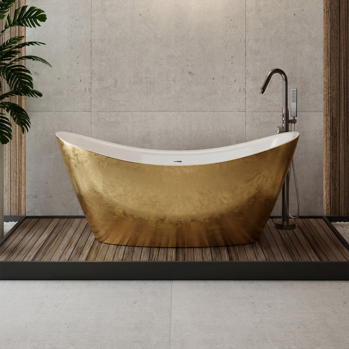 Freestanding bathtub SIENA - Gold Effect sanitary acrylic