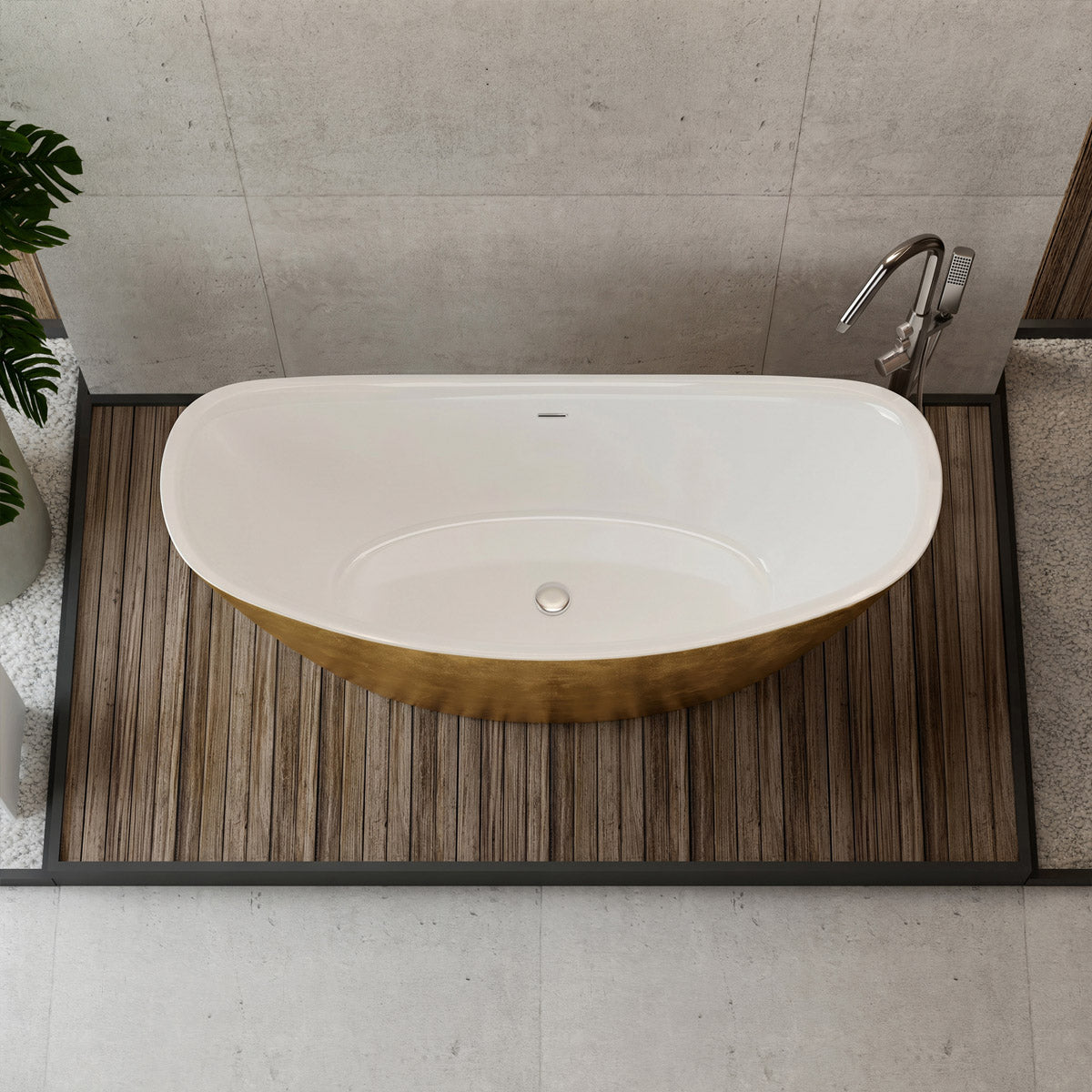 Freestanding bathtub SIENA - Gold Effect sanitary acrylic