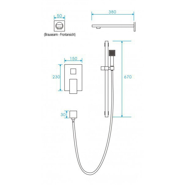 Shower panel for built-in bathroom XX1520C