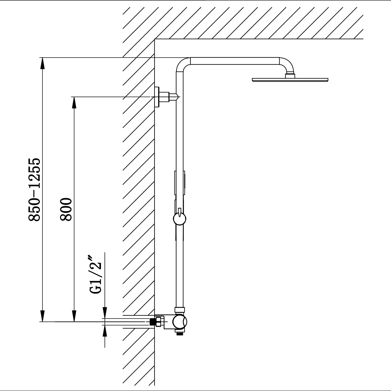 Design shower column thermostat 8221 BASIC