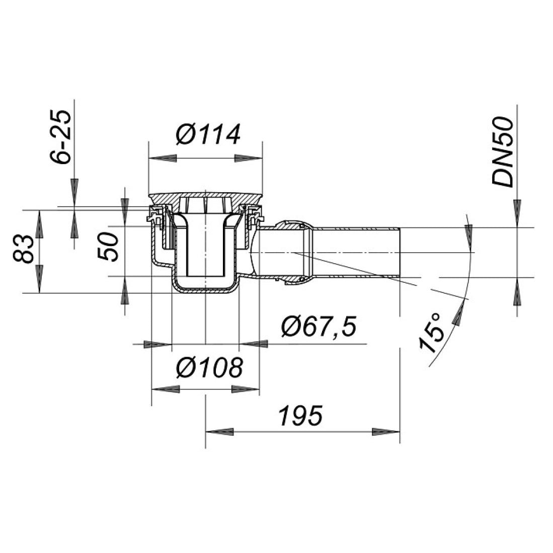 Dallmer shower tray drain ORIO 85 mm height